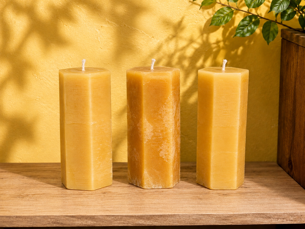 Hexagon 100% Beeswax Pillars
