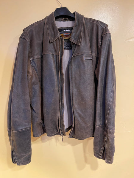 Harley-Davidson Distressed Brown Billings Fargo Leather Jacket 97193-01VM Size XL