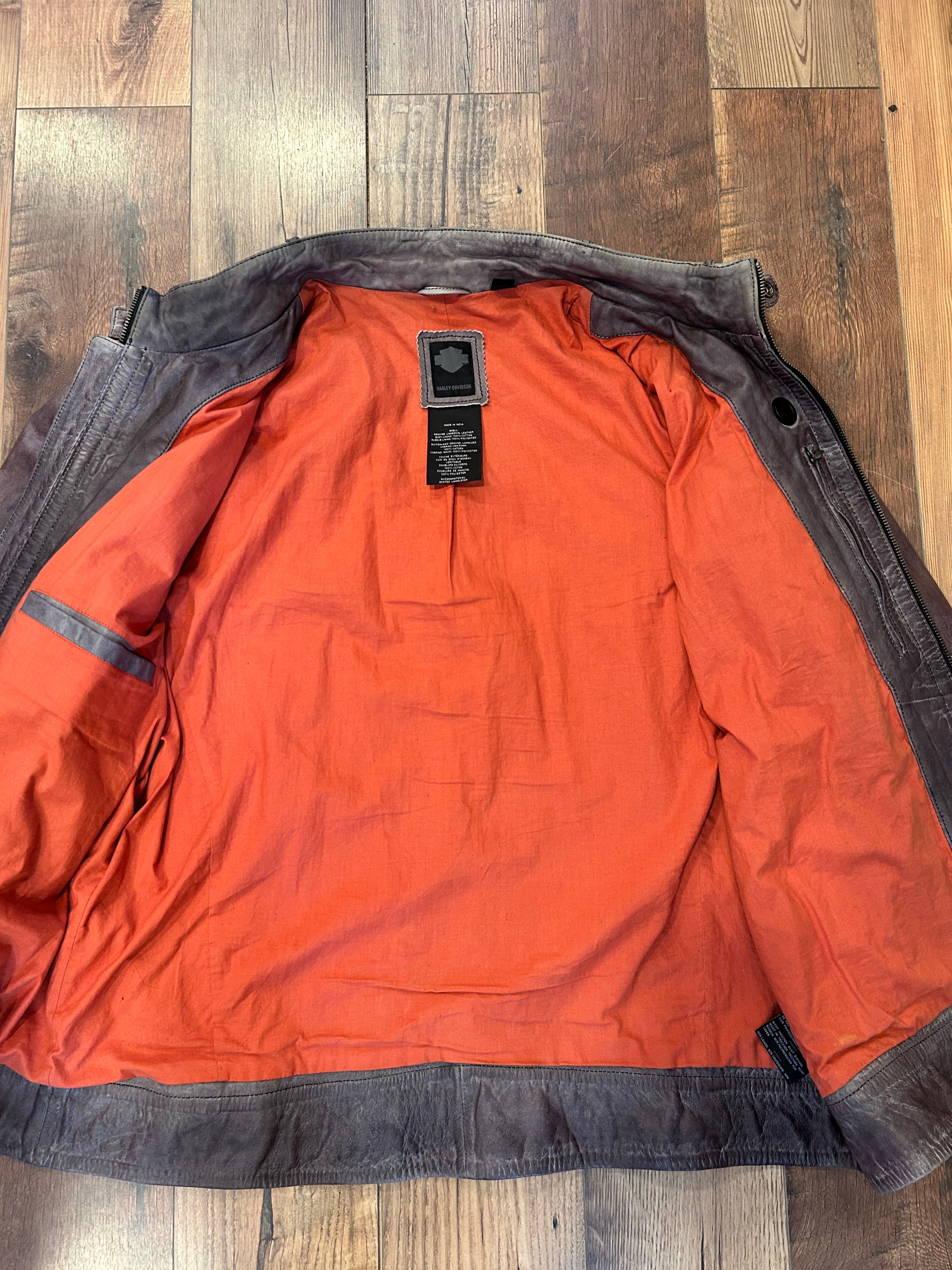 Harley-Davidson Distressed Brown Leather Jacket – Men’s 2XL