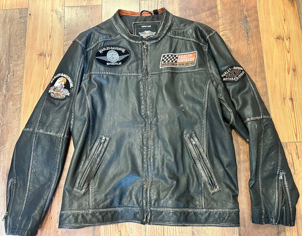 Harley-Davidson Racing Heritage Leather Motorcycle Jacket – Men’s 2XL 97153-13VM