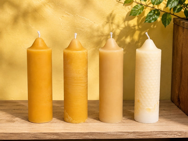 100% Pure Beeswax Pillars