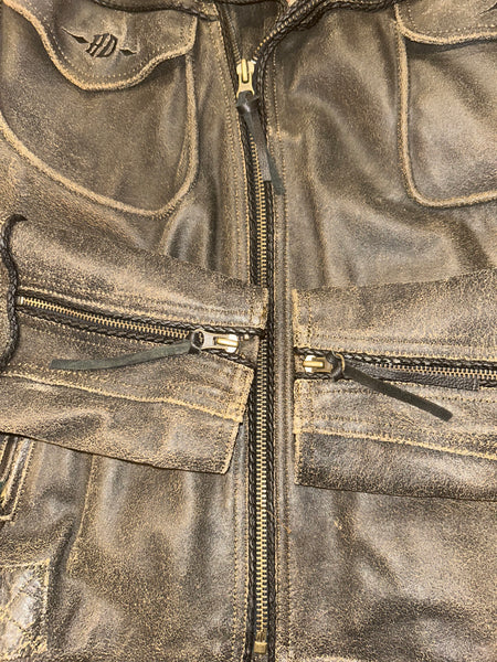Vintage Harley-Davidson Genuine Leather Motorcycle Jacket - Men’s XL PROD CODE 9707