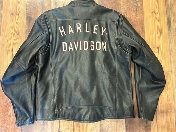 Harley-Davidson Black Leather Motorcycle Jacket – Men’s XL – #97096-12VM