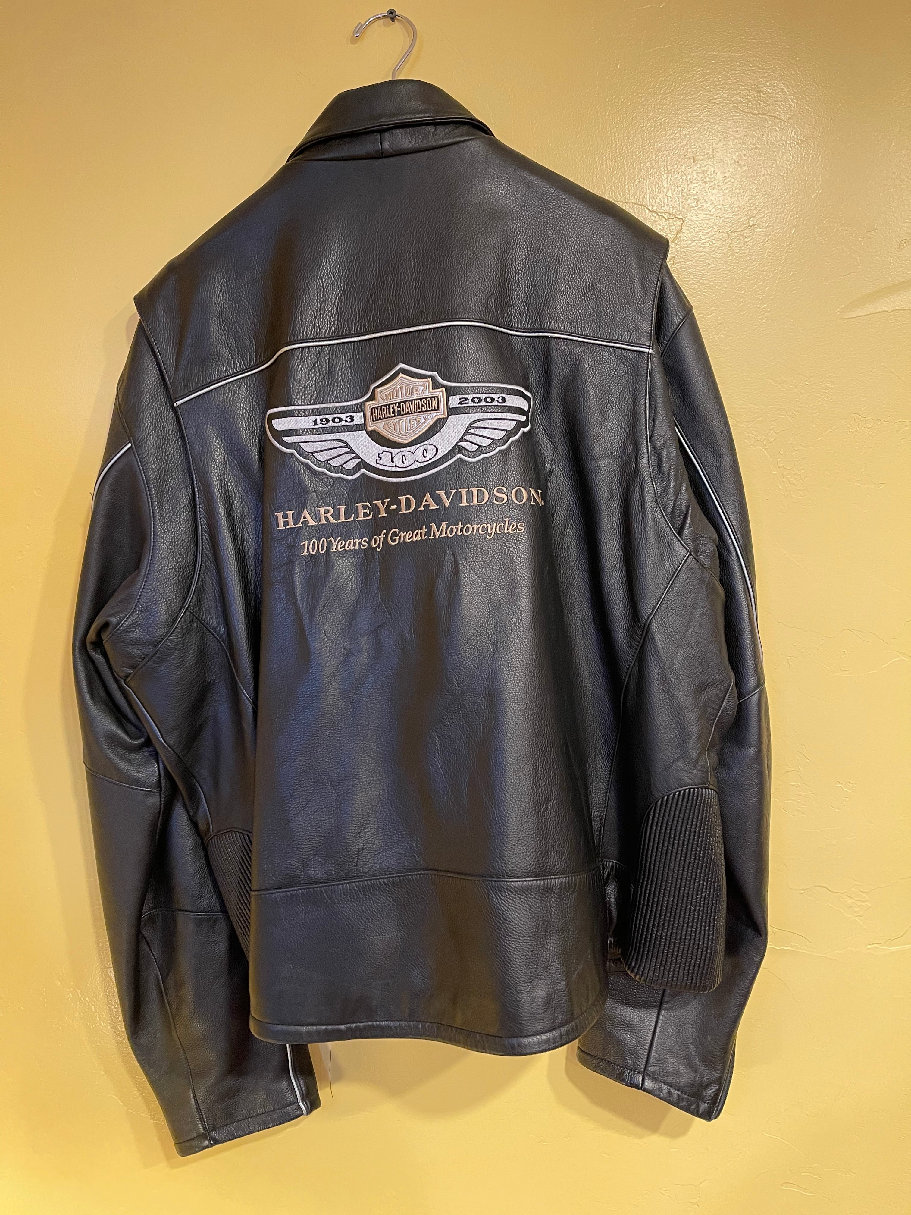 Harley Davidson 100th Anniversary Leather Jacket Mens 2XL – True