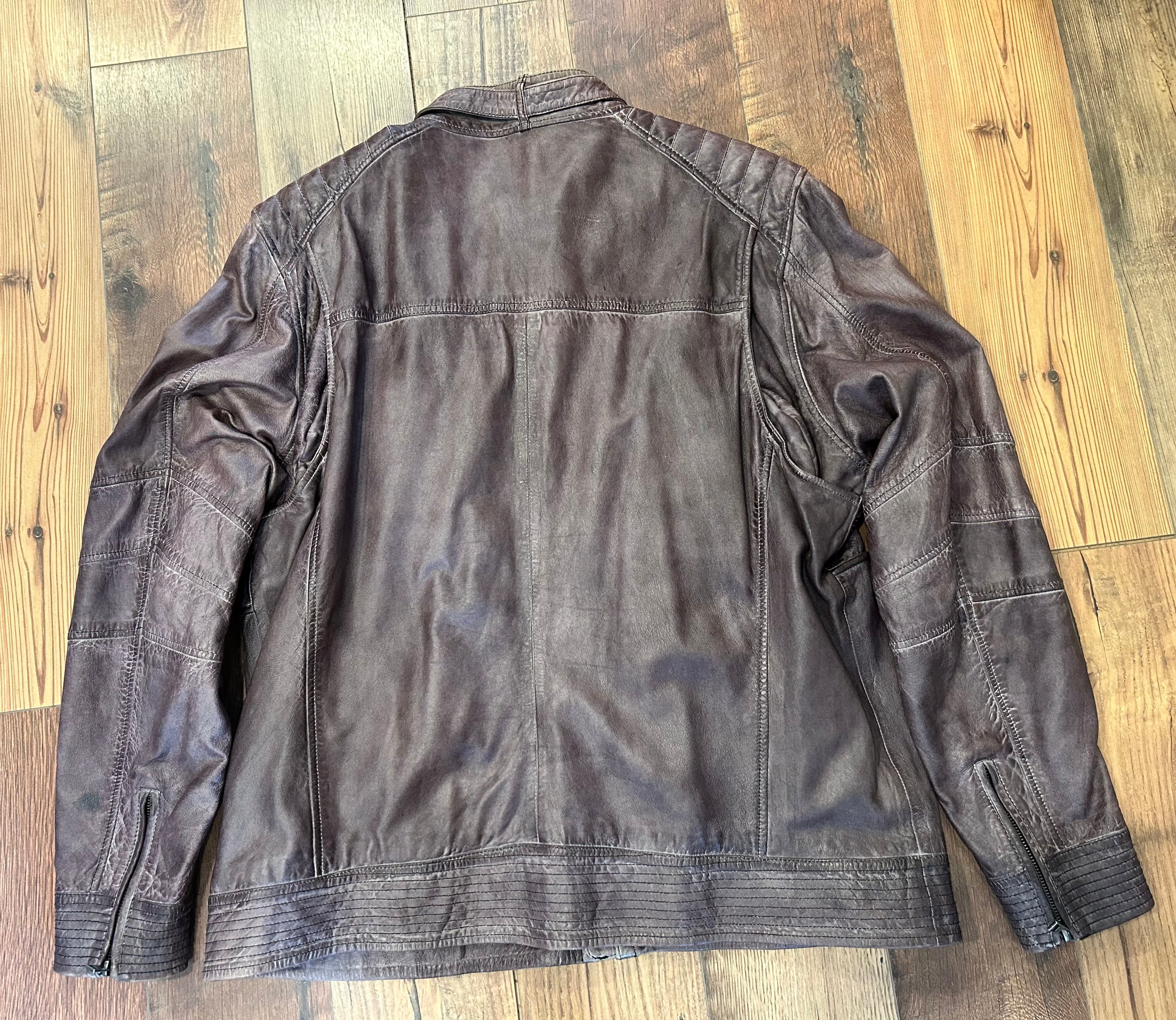 Harley-Davidson Distressed Brown Leather Jacket – Men’s 2XL