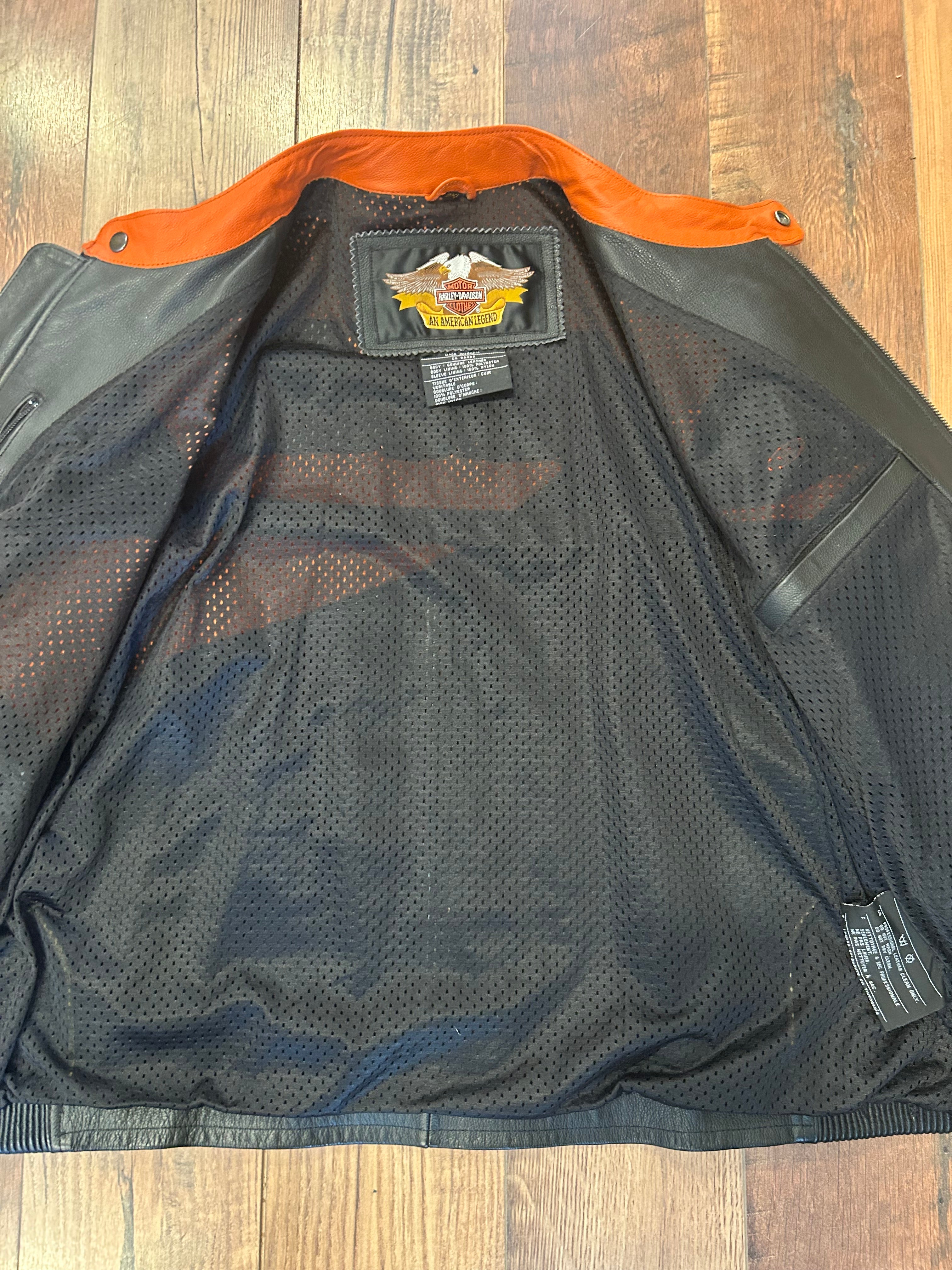 Harley-Davidson H-D Racing Leather Motorcycle Jacket – Men’s 2XL – #98144-03VM