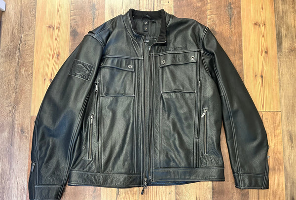 Harley-Davidson Black Leather Riding Jacket – Men’s 2XL – #97135-13VM