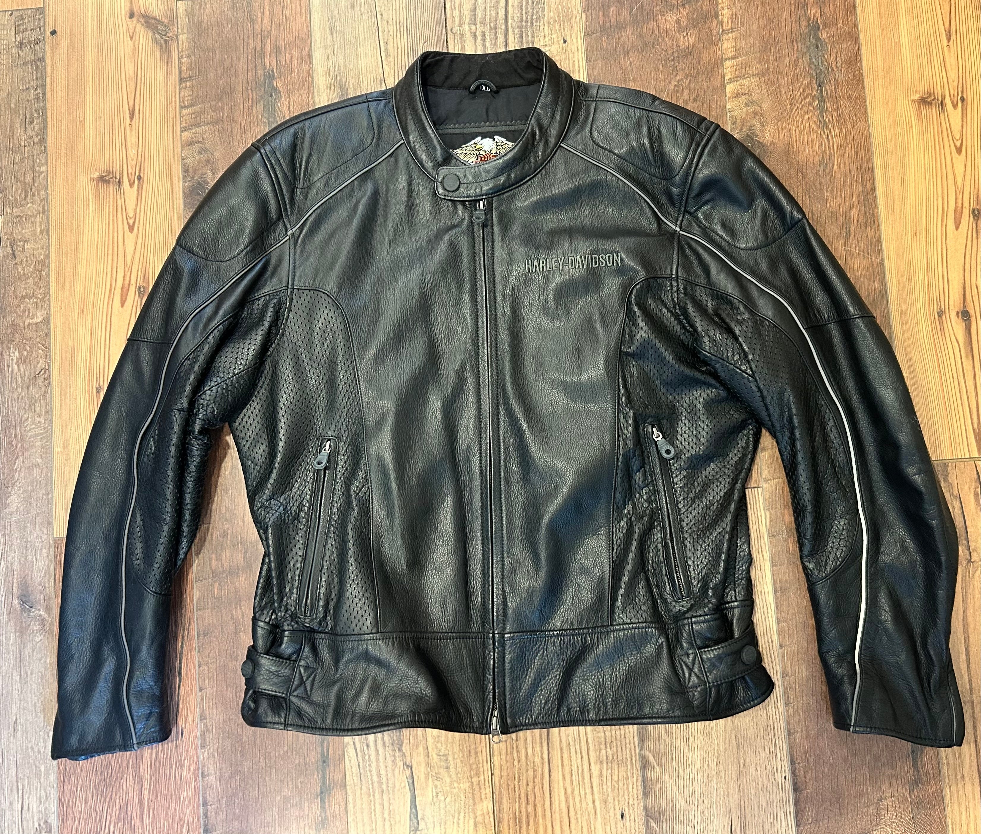Harley-Davidson Genuine Leather Riding Jacket – Men’s XL – Black