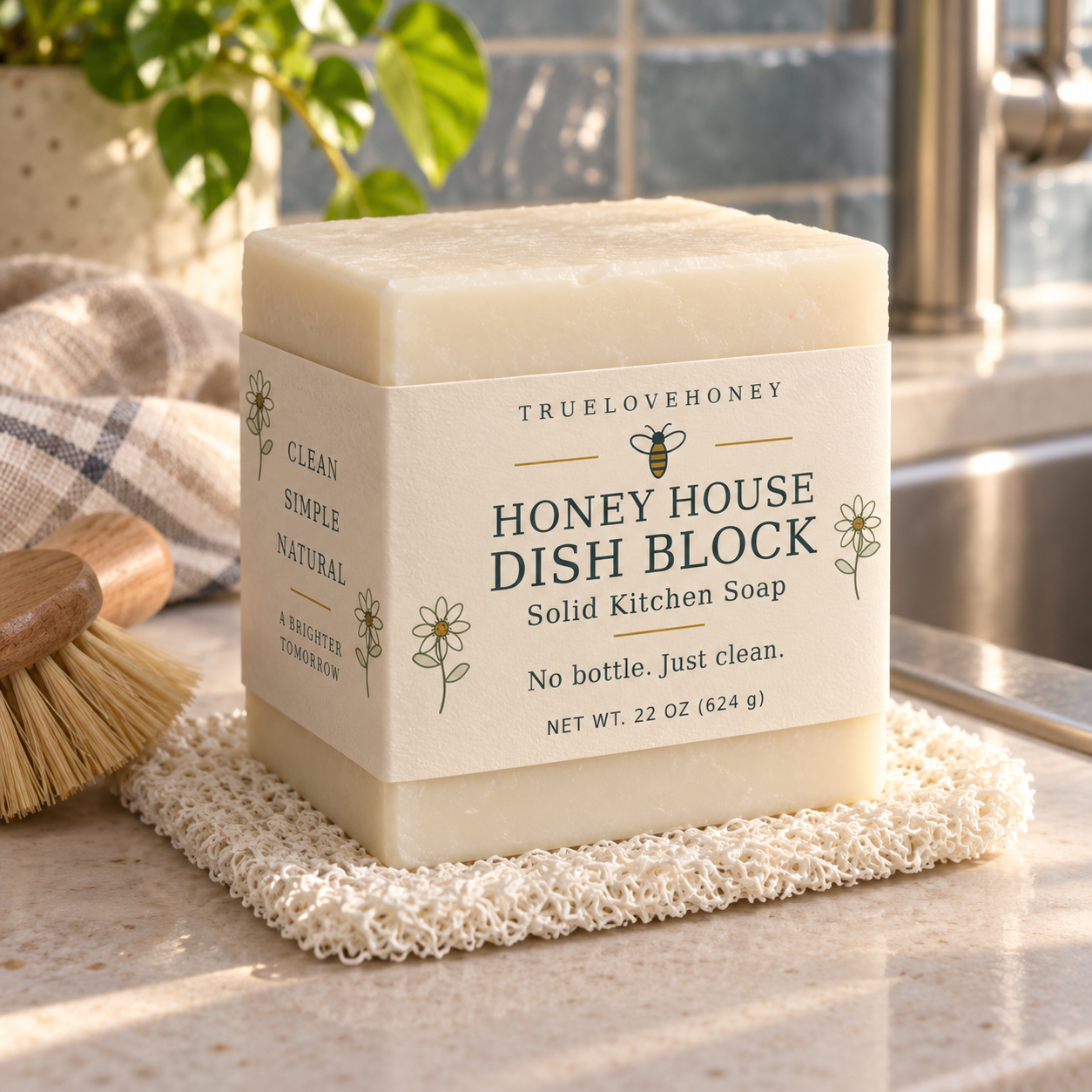 Honey House Solid Dish Soap — 22 oz | Starter Set or Refill
