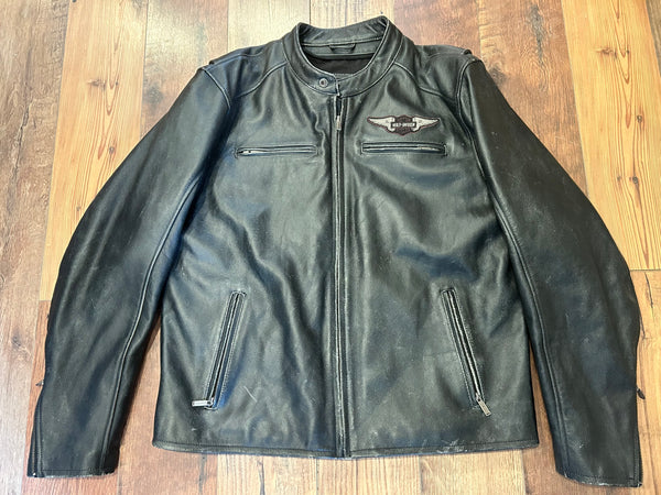 Harley-Davidson Black Leather Motorcycle Jacket – Men’s XL – #97096-12VM