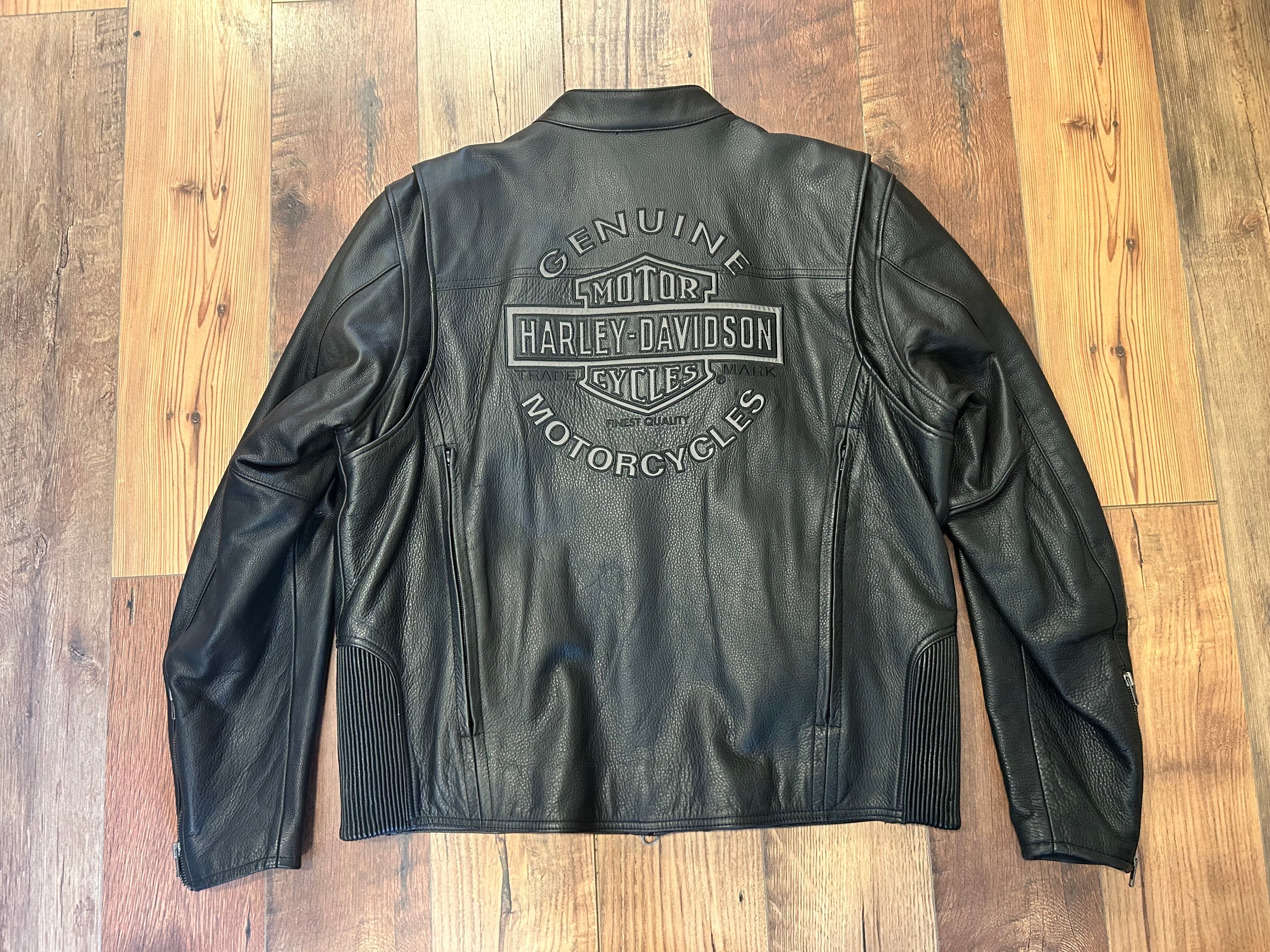 Harley-Davidson Black Leather Riding Jacket – Men’s XL – #98138-09VM