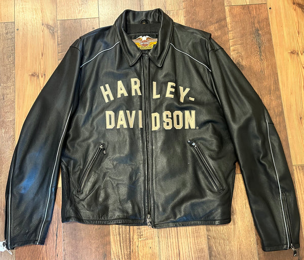Vintage 2002 Harley-Davidson Genuine Leather Motorcycle Jacket – Men’s 2XL. 2002 03
