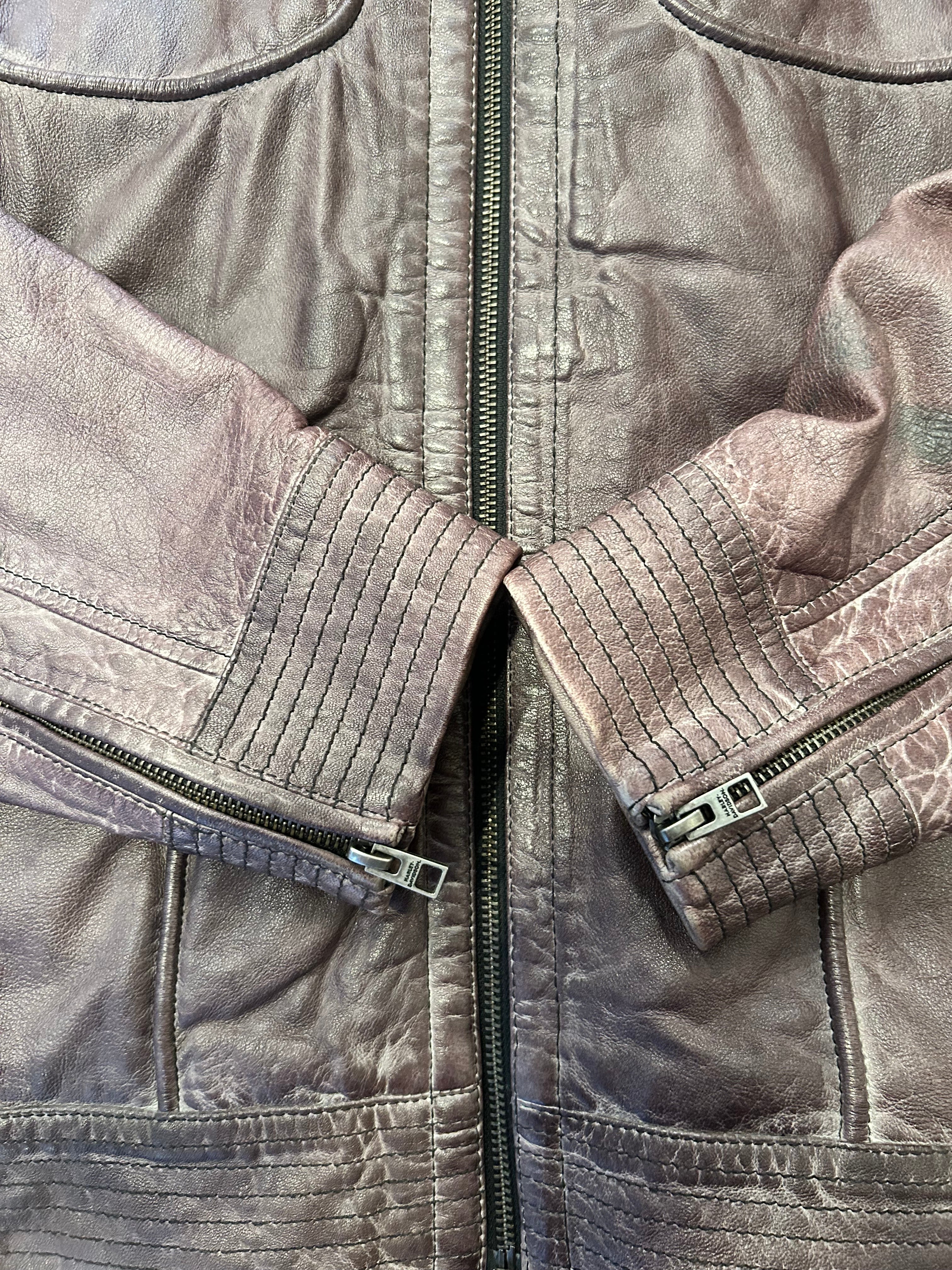 Harley-Davidson Distressed Brown Leather Jacket – Men’s 2XL