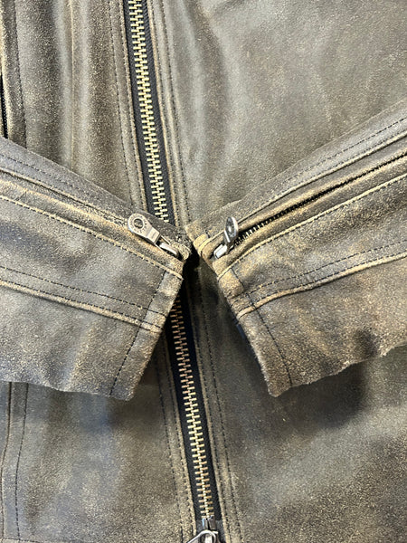 Harley-Davidson Vintage Distressed Leather Motorcycle Jacket – Men’s XL – #97111-09VM