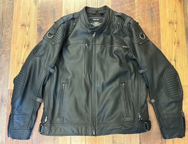 Harley-Davidson Roadshow Switchback Lite Buffalo Leather Riding Jacket – 2XL. 97081-16VM
