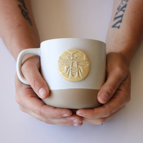 Bee Stamped Coffee Mug