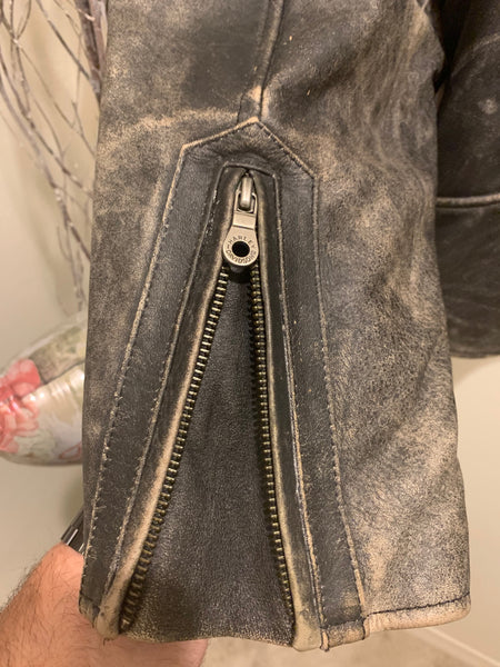 Harley Davidson Corral Distressed Black Leather Jacket (97001-04Vm) Men's Xl