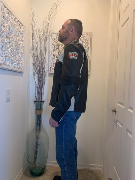 Harley Davidson Men REGULATOR Perforated Off-white Leather XL Jacket 97168-13VM