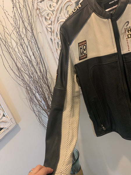 Harley Davidson Men REGULATOR Perforated Off-white Leather XL Jacket 97168-13VM