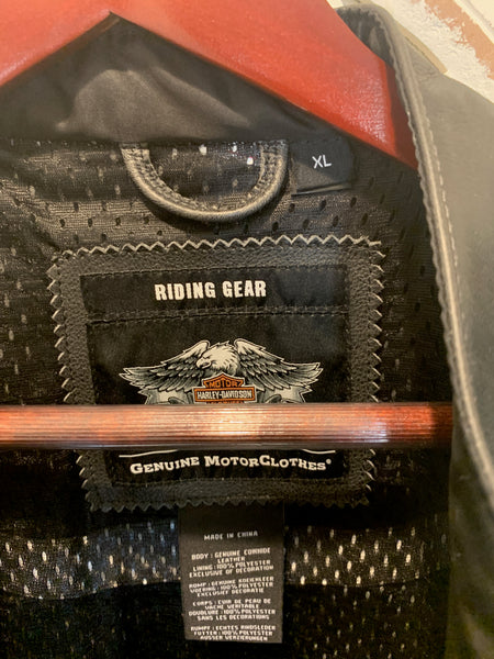 Harley Davidson Men REGULATOR Perforated Off-white Leather XL Jacket 97168-13VM