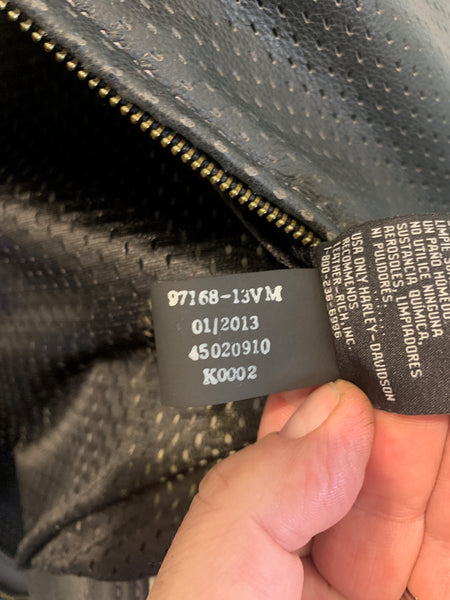 Harley Davidson Men REGULATOR Perforated Off-white Leather XL Jacket 97168-13VM