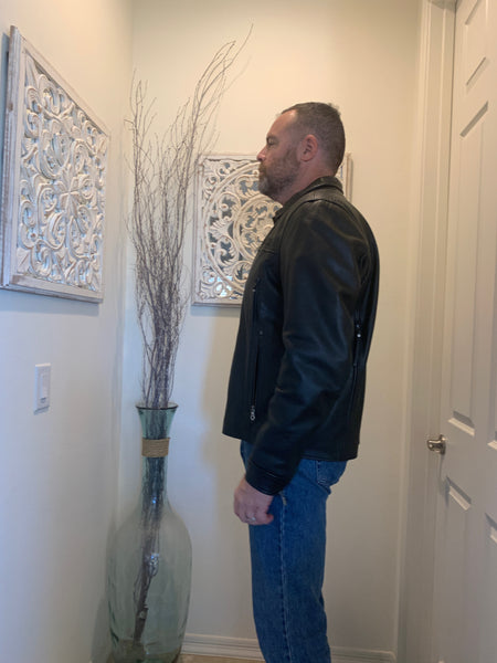 Harley Davidson Men’s METAL WARRIOR Leather Jacket 97182-10VM XL Black Tribal